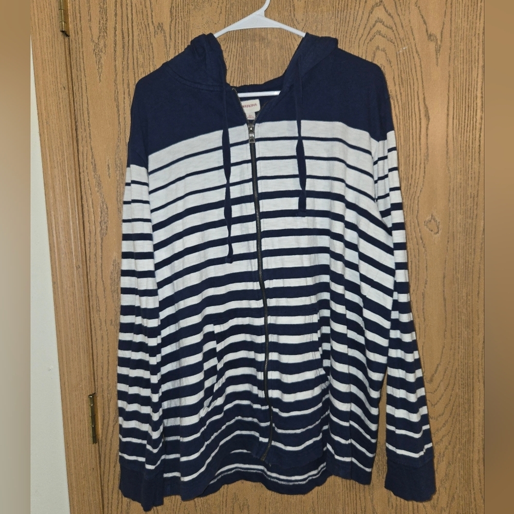 Merona Men's Navy and White Zip-Up Sweater